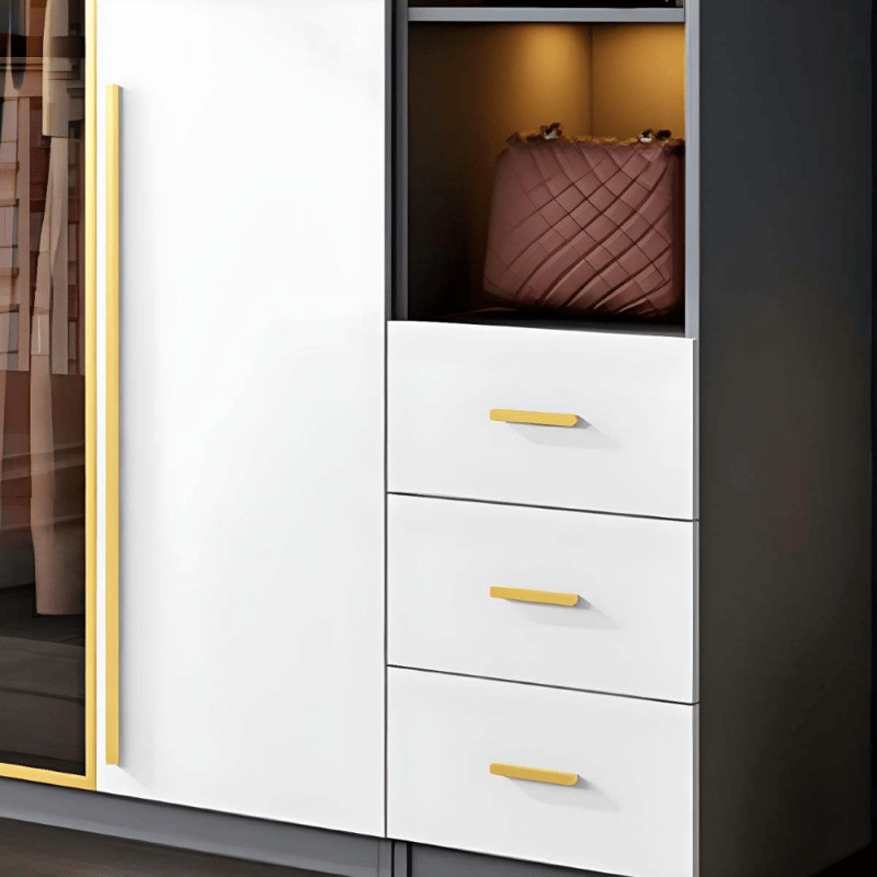 Modern Simple Bedroom Cabinet Clothes Mdf Wood Wardrobe Closet