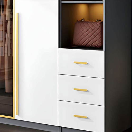 Modern Simple Bedroom Cabinet Clothes Mdf Wood Wardrobe Closet