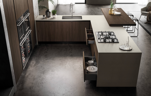 Cheap Furniture Modern Design Wooden Color Melamine Color Combinations Kitchen Set Cabinets