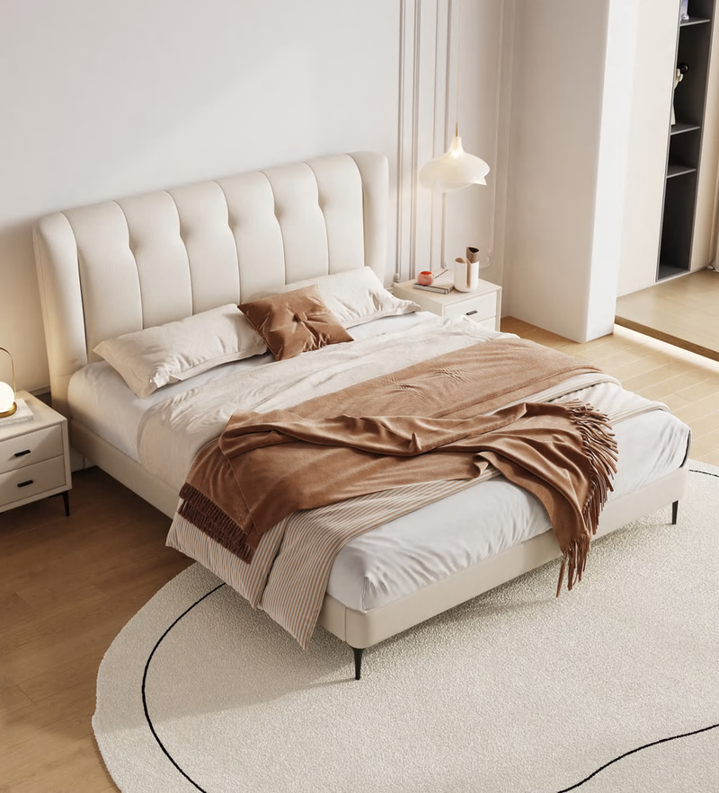 Luxury Modern Bed with Elegant Upholstered Design