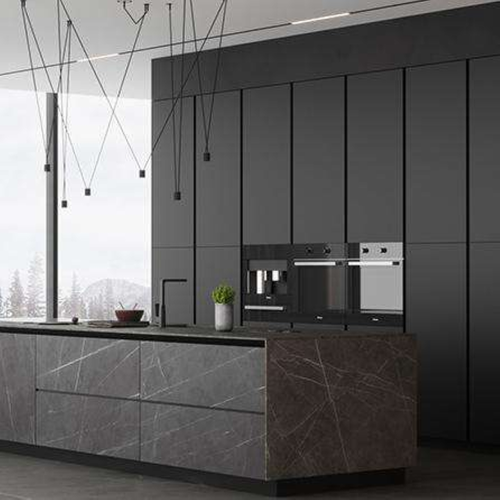 Modern Design Melamine Kitchen Cabinet Home Smart Solid Wood Cabinets Sets for Dining/Apartment Includes Faucet Custom