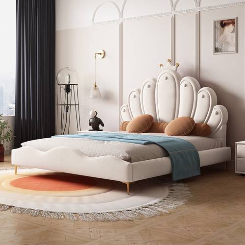 Premium Flower Petal & Princess Crown Kids Bed - Luxury Modern Bed for Girls