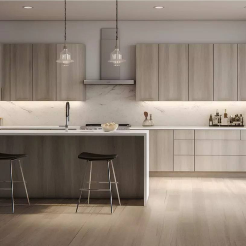 High Quality Smart Solid Wood for Contractors Luxury Cuisine Full Wood Veneer Faucet Hinge Drawer Basket Kitchen Cabinet