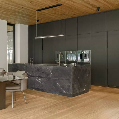 Luxury Modern Corner Wall Melamine Cabinets Full Kitchen Units Set Solid Surface Plywood Storage for Dining Island Kitchens Home