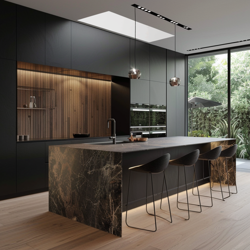 Customised Cherry Wood Kitchen Cabinet Acrylic Door Panel Built-In Cupboard Faucet Drawer Slide Hinge for Dining Mall Projects