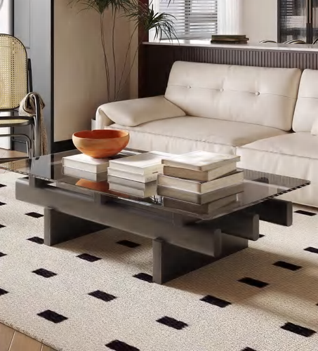 Luxury Coffee Table with Modern Glass Details