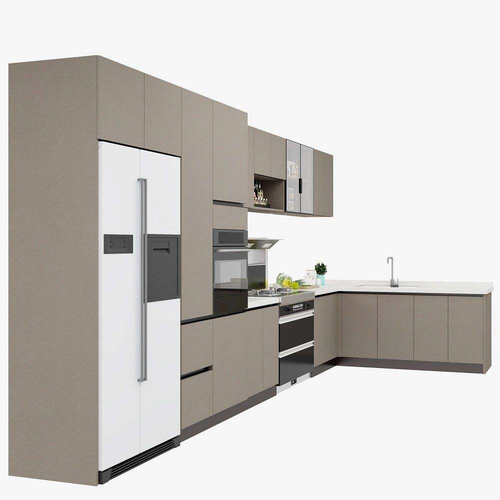 Free Design China Made Modular Kitchen Furniture Modern Melamine Kitchen Cabinets Faucet Included Acrylic Eco-Friendly for Villa