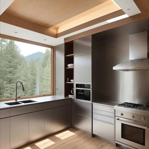 Wholesale High Quality Industrial Design Stainless Steel 304 Kitchen Island Cabinets with Sink and Faucet for Villas