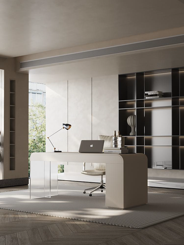 Modern Executive Desk with Elegant Transparent Acrylic Legs