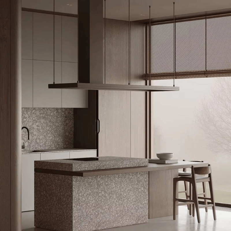 Customized Eco-Friendly Contemporary Oak Cherry Solid Wood Modular Dining & Kitchen Cabinets with Faucet Accessories