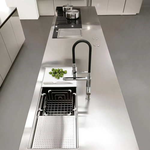 Modern Modular Eco-Friendly Smart Customization Acrylic Door Panel Surface Treatment Stainless Steel Apartment Kitchen Cabinet