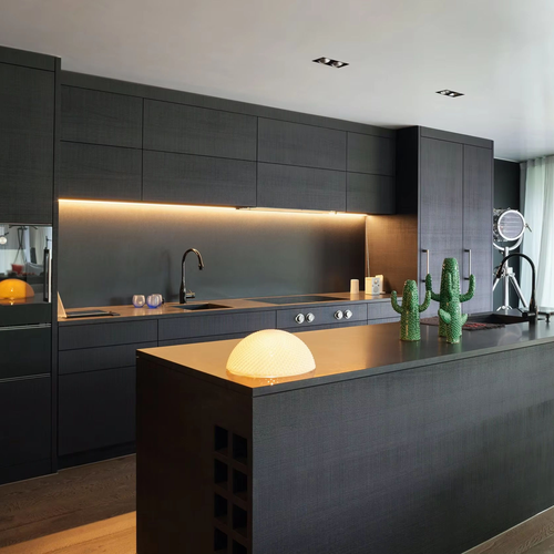 2024 New Model Custom Design Modular L Shape Melamine Wood Kitchen Cabinet