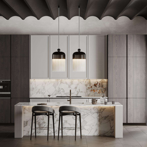 Modern modular kitchen cabinet with sink and faucet hinge - High-quality glossy finish, customizable for wholesale home use