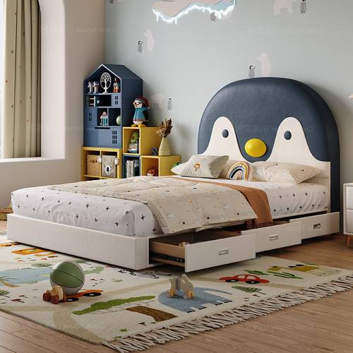 سرير أطفال والجيل الجديد مودرن بتصميم البطريق اللطيف مع ثلاثة أدراج تخزين سفلية