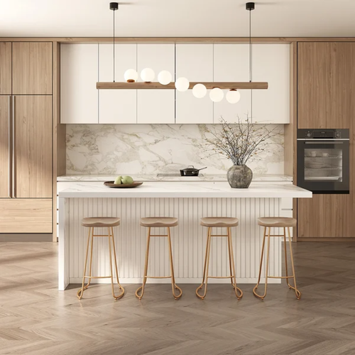 Modern Custom Solid Wood Kitchen Cabinets Design Factory Price Complete Kitchen Cupboard Furniture Set Faucet for Dining