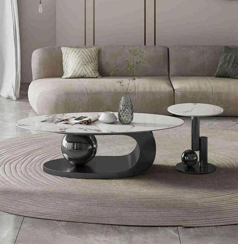 طقم طاولة قهوة وطاولة جانبية بتصميم عصري فاخر
