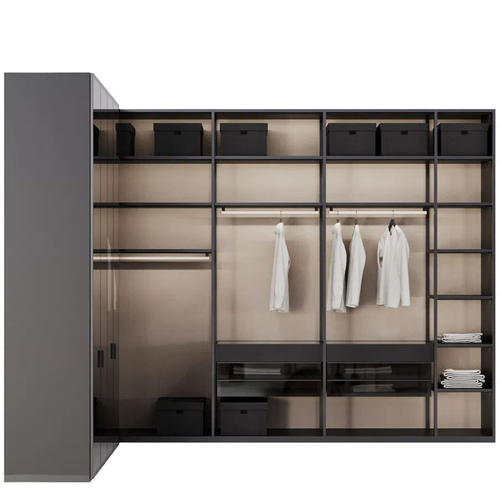 High End Closet Customized Wardrobe Cabinet Walk in Wooden Clothes Wardrobe