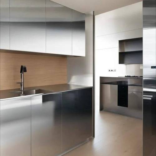 Modern Luxury Stainless Steel Kitchen Cabinet Melamine Board Carcase Smart Cupboard Designs Faucet for Kitchen Furniture