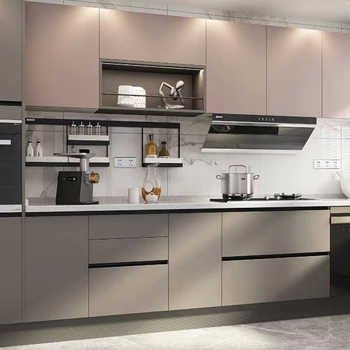 Faniao Modular Modern Wooden Kitchen Cabinets Free Design Ready to Assemble with Faucet Accessories