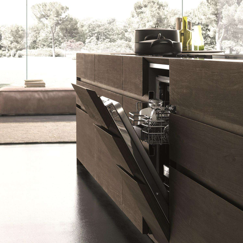 Wholesale Price Apartment Kitchen Design Custom Smart Modular Complete Sets Stainless Steel Kitchen Cabinets Wood Grain Island