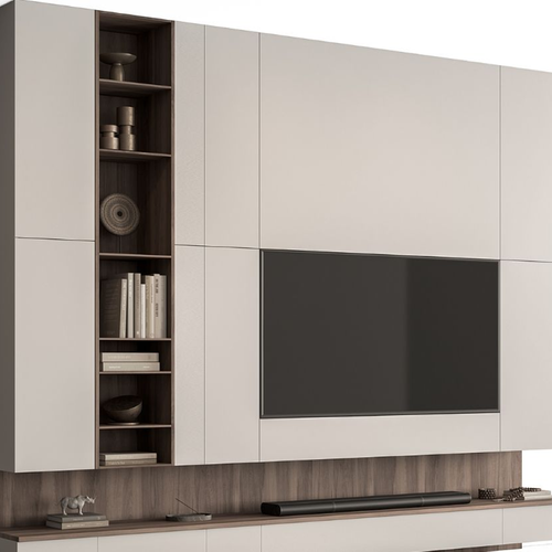وحدة حائطية للتلفزيون بتصميم عصري، أثاث غرفة معيشة، حامل تلفزيون خشبي حديث