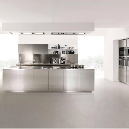 Modern Modular Eco-Friendly Smart Customization Acrylic Door Panel Surface Treatment Stainless Steel Apartment Kitchen Cabinet