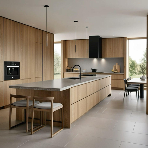 Wholesale Waterproof Smart Modular Kitchen Cabinets with Acrylic Surface Custom Kitchen Pantry Units Plywood Construction