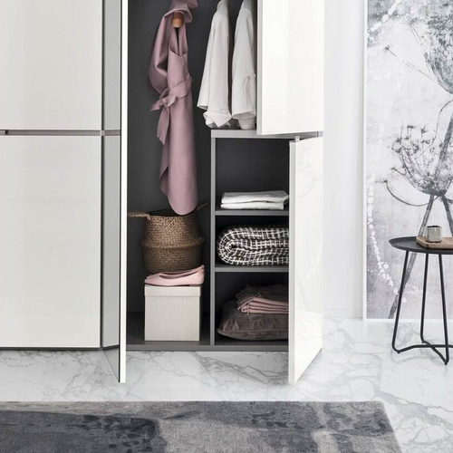 Storage Walk in Closet Wardrobe Bedroom Furniture with Shelves and Drawers for Bedroom in White with Hardware