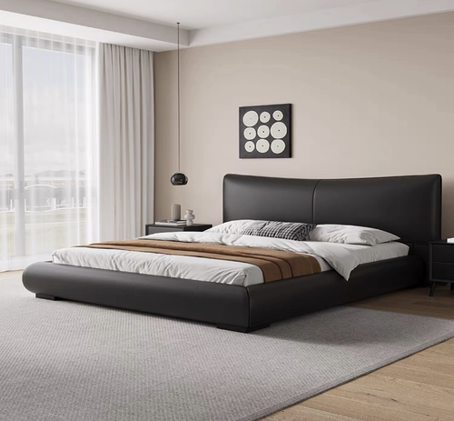 Luxury Modern Upholstered Bed with Padded Headboard – Elegant Design for Modern Bedrooms