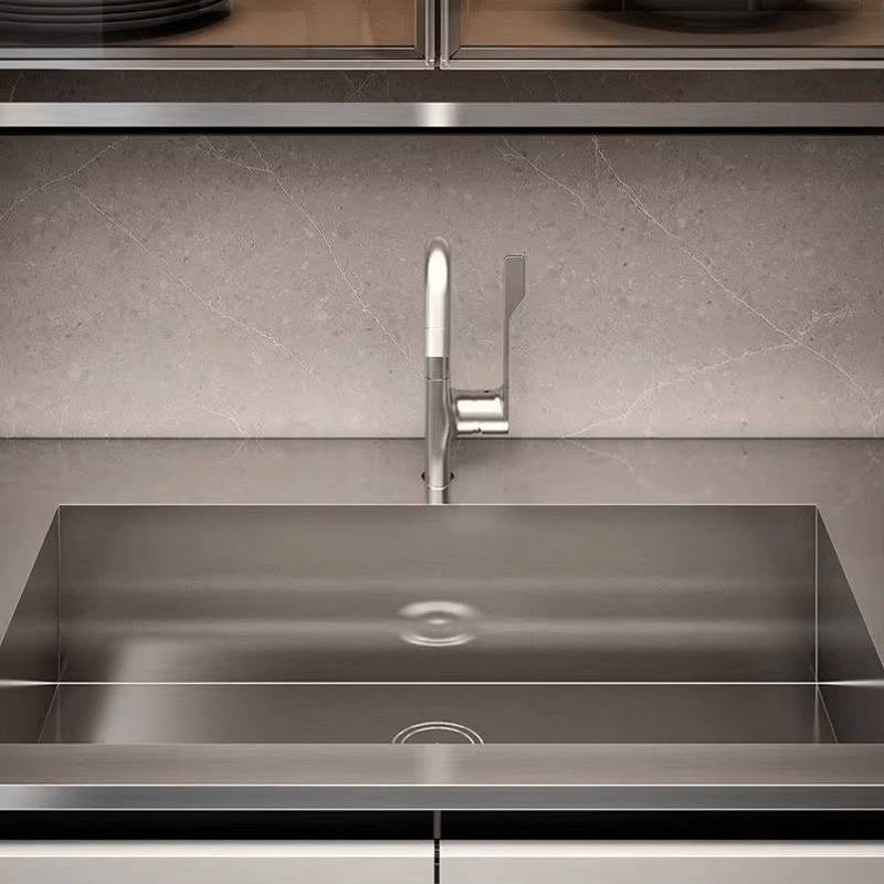 Modular Modern Eco-Friendly Storage Sink Solid Wood Carcase Acrylic Surface Door Hinge Faucet Base Kitchen Cabinet