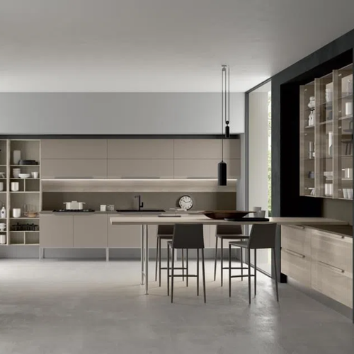 New Modern Modular Eco-Friendly Matt Wood Kitchen Cabinets with Customized Size for Apartment Use
