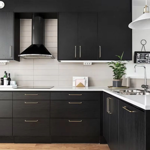 2024 New Model Custom Design Modular L Shape Melamine Wood Kitchen Cabinet