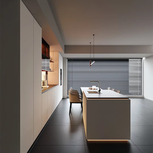 Modern Luxury Furniture Custom White Lacquer High-End Set for Apartment and Mall Dining Use Includes Faucet Kitchen Cabinet