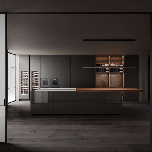 Custom Minimalist Black for Egger Board Kitchen Cabinet Termite Proof Durable Made Artificial Marble for Apartment Use for