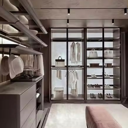 غرفة ملابس، غرفة نوم، تصميم احترافي، خشب صلب، طراز عصري، تصميم غرفة ملابس
