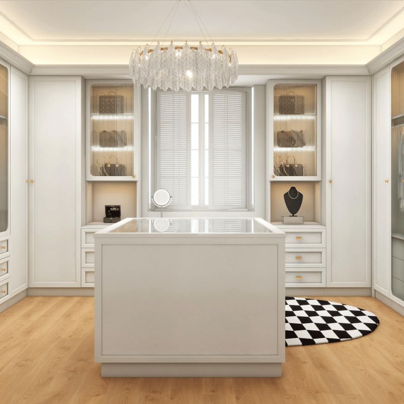 Classic Walk-in Closet Bedroom Wardrobe Closet Custom Bedroom Furniture European Style
