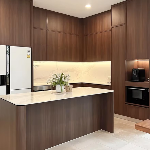 حوض مطبخ فاخر بتصميم عتيق من الخشب الصلب، مصنوع يدويًا، مناسب لغرف الطعام والمطابخ.
