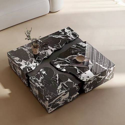 Luxury Modern Marble Coffee Table with Customizable Colors