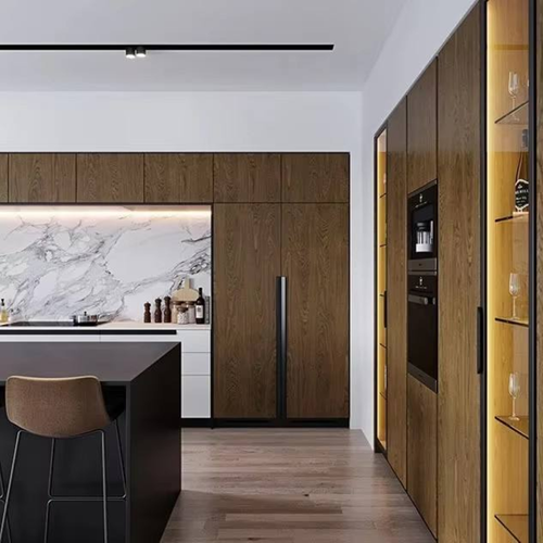Custom Smart Acrylic Islands Set Modern Design Eco-Friendly Pantry Cupboard Durable Faucet Dining Mall Residential Kitchen
