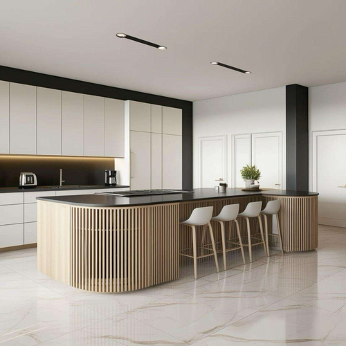 Custom Designed Modern Isola Cucina Kitchen Cabinets Complete Sets with Faucet Lacquer Finish for Dining Application