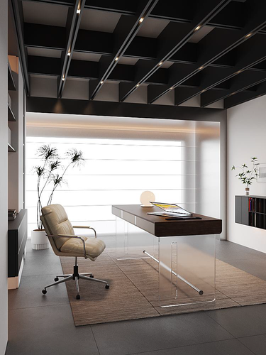 Modern Luxury Desk with Elegant Transparent Legs