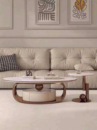 Luxury Modern Coffee Table with Stainless Steel Base