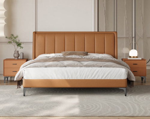 Luxury Modern Bed with Elegant Vertical Details