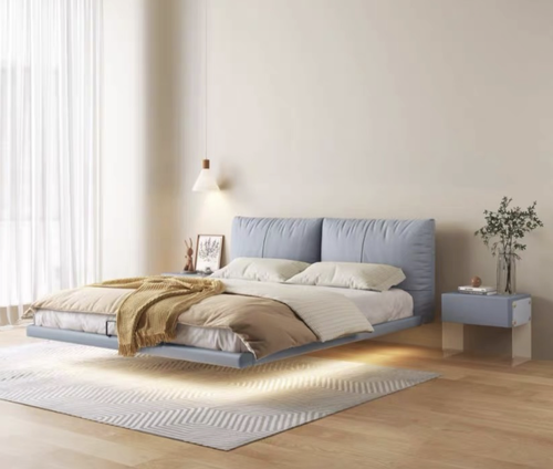 Luxury Modern Low Platform Bed – Elegant Upholstered Design for Contemporary Bedrooms