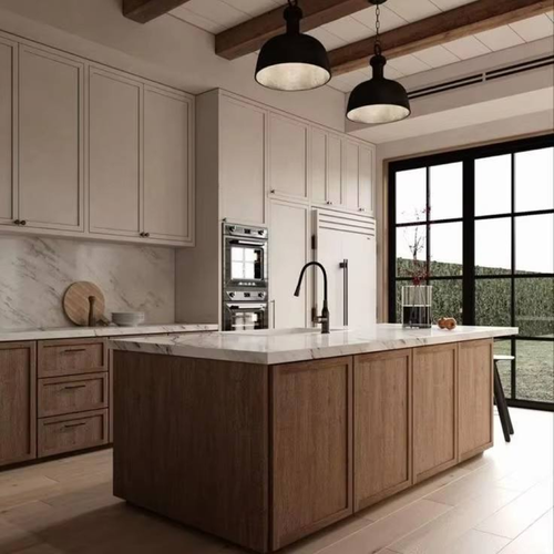 Luxury MDF Gray Kitchen Cabinet Set White Shaker High Gloss with Island Dining Faucet Accessories Economically Kitchen Cabinet