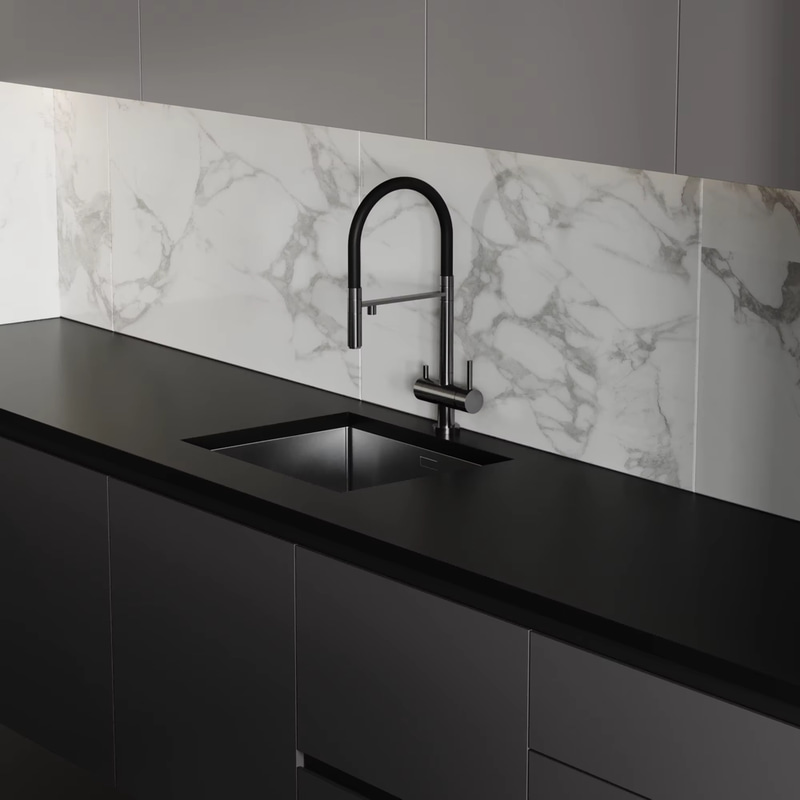 Custom Modern Modular Melamine Wooden Eco-Friendly Kitchen Cabinet Ready Assemble Complete Sets Acrylic Countertop Faucet Hinge