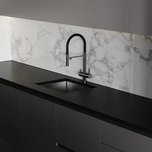 Custom Modern Modular Melamine Wooden Eco-Friendly Kitchen Cabinet Ready Assemble Complete Sets Acrylic Countertop Faucet Hinge