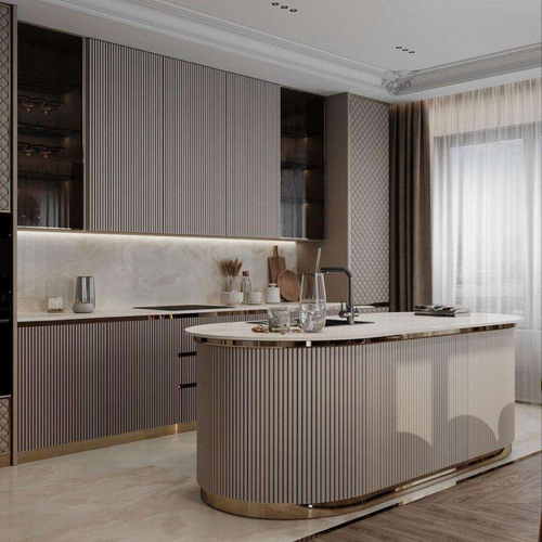 Modern Luxury Automatic Kitchen Cupboards Set Custom Flat Panel Cabinets High Quality Dining Includes Faucet Hinge Factory Price