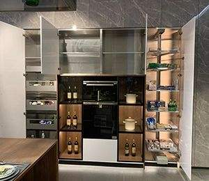 Smart Luxury Design Complete Custom Solid Wood Stainless Steel Environmental Friendly Modern Kitchen Cabinet Sink Faucet