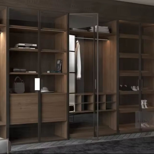 Modern Bedroom Closet Furniture Wooden Sliding Doors Natural Color Solid Wood for Apartment New Modern Nordic Style